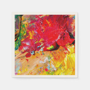 Abstract van het kleurrijke artistieke palet servet