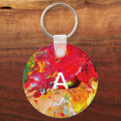 Abstract van het kleurrijke artistieke palet sleutelhanger (Voorkant)
