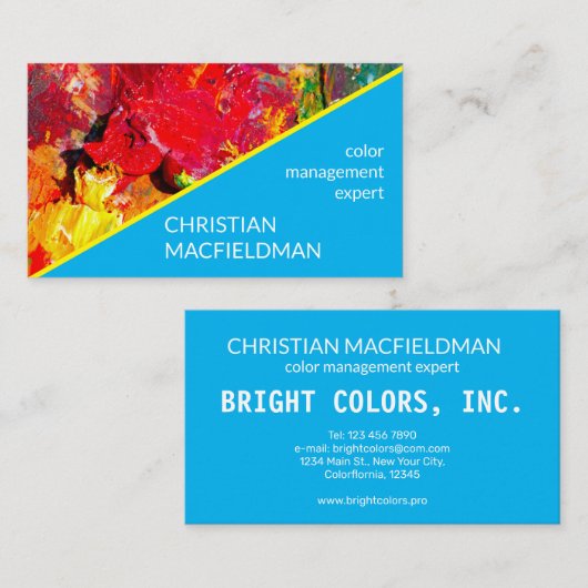 Abstract van het palet van de Tsjetsjeense kunsten Visitekaartje (Voorkant / Achterkant)