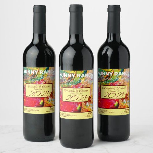 Abstract van het palet van de Tsjetsjeense kunsten Wijn Etiket (Flessen)