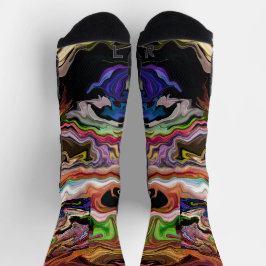 Abstract van kleuren Orquidia in duisternis Sokken