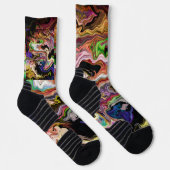 Abstract van kleuren Orquidia in duisternis Sokken (Rechts)