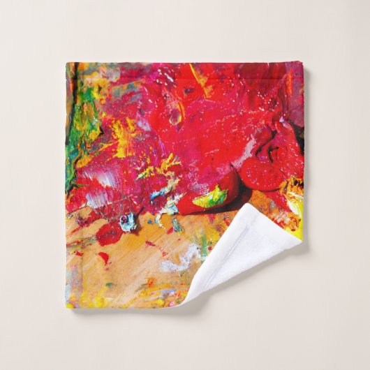 Abstract van kunstpalet bad handdoek (Wasdoekje)
