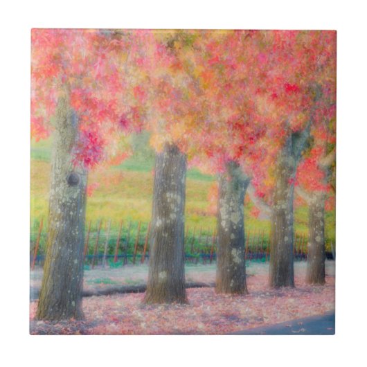 Abstract van Napa Valley-bomen Tegeltje (Voorkant)