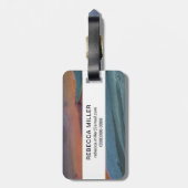 Abstract van regenbooggbomen bagagelabel (Achterkant verticaal)