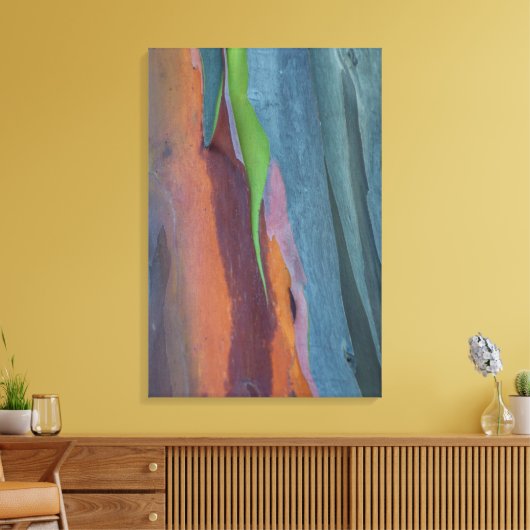 Abstract van regenbooggbomen canvas afdruk (Insitu (Woonkamer))