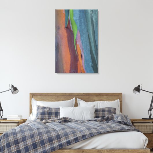 Abstract van regenbooggbomen canvas afdruk (Insitu (Slaapkamer))