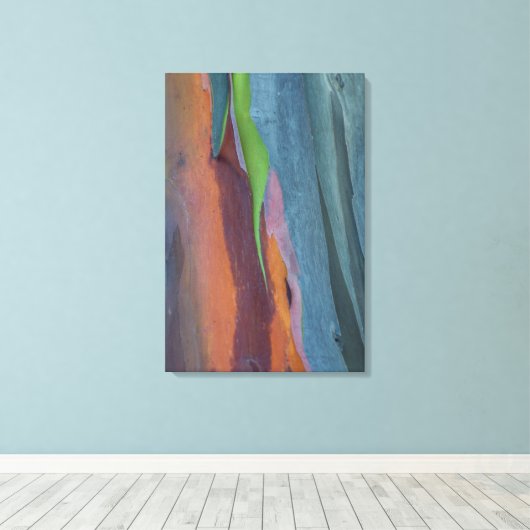 Abstract van regenbooggbomen canvas afdruk (Insitu (Houten vloer))