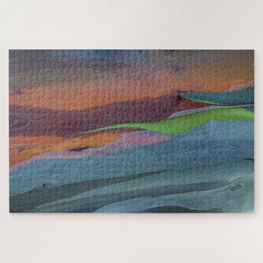 Abstract van regenbooggbomen legpuzzel (Horizontaal)