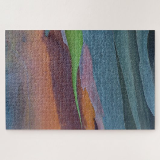 Abstract van regenbooggbomen legpuzzel (Horizontaal)