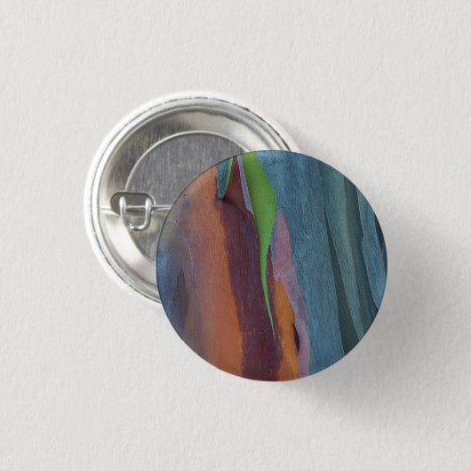 Abstract van regenbooggbomen ronde button 3,2 cm (Voorkant /achterkant)