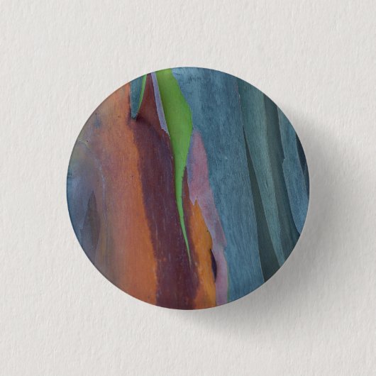Abstract van regenbooggbomen ronde button 3,2 cm (Voorkant)