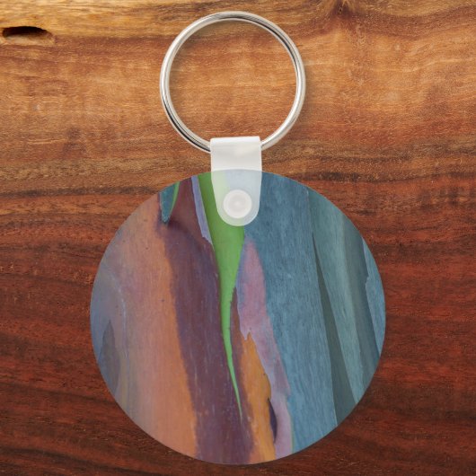 Abstract van regenbooggbomen sleutelhanger (Voorkant)
