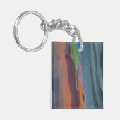 Abstract van regenbooggbomen sleutelhanger (Voorkant Links)