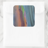 Abstract van regenbooggbomen vierkante sticker (Tas)