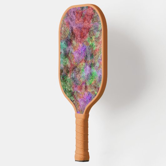 Abstract van Swirls van  Kleuren Geel Paarse Pickleball Paddle (Links)