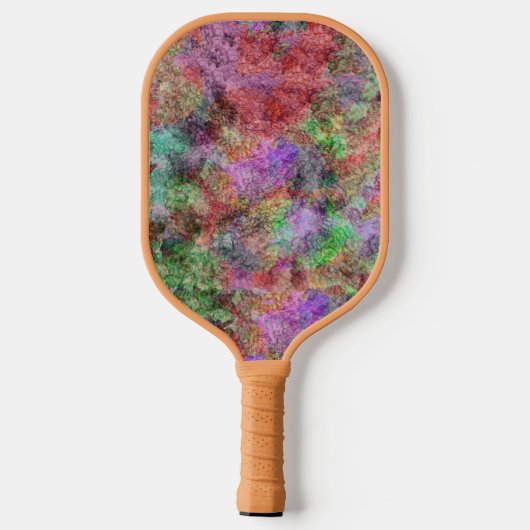 Abstract van Swirls van  Kleuren Geel Paarse Pickleball Paddle (Achterkant)