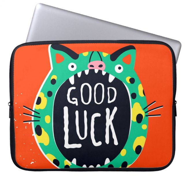 Abstract varkensgeluk laptop sleeve (Voorkant)