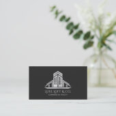 Abstract Vastgoed Logo | Koolstofvezel Visitekaartje (Staand voorkant)