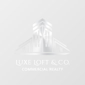 Abstract Vastgoed Logo | Zilver Raamsticker (Vel)