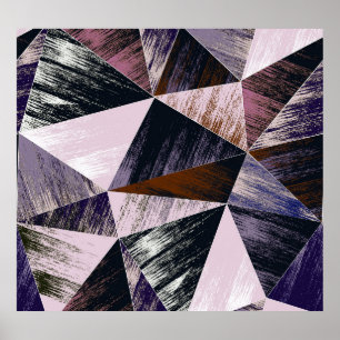 Abstract veelhoekpatroon, kleurrijke driehoeken. poster
