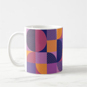 Abstract veelkleurig geometrisch  patroon koffiemok