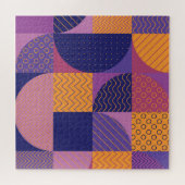 Abstract veelkleurig geometrisch  patroon legpuzzel (Horizontaal)