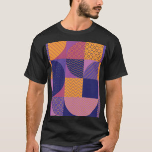 Abstract veelkleurig geometrisch patroon t-shirt