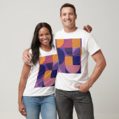 Abstract veelkleurig geometrisch patroon t-shirt (Unisex)