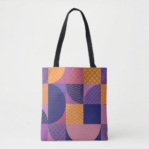 Abstract veelkleurig geometrisch  patroon tote bag