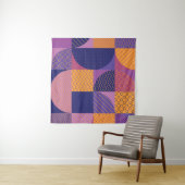 Abstract veelkleurig geometrisch  patroon wandkleed (In Situ (horizontaal))