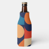 Abstract veelkleurig geometrisch vormenpatroon flesjeskoeler (Fles Voorkant)