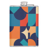 Abstract veelkleurig geometrisch vormenpatroon heupfles (Achterkant)