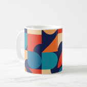 Abstract veelkleurig geometrisch vormenpatroon koffiemok (Voorkant links)