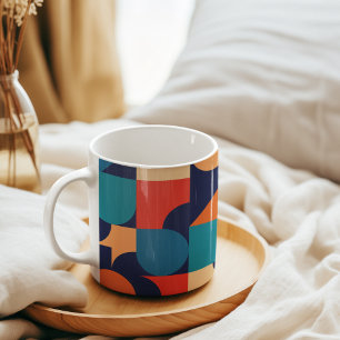Abstract veelkleurig geometrisch vormenpatroon koffiemok