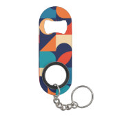 Abstract veelkleurig geometrisch vormenpatroon mini flessenopener (Achterkant)