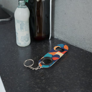 Abstract veelkleurig geometrisch vormenpatroon mini flessenopener