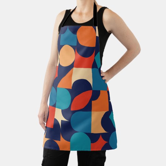 Abstract veelkleurig geometrisch vormenpatroon schort (Insitu)