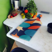 Abstract veelkleurig geometrisch vormenpatroon snijplank