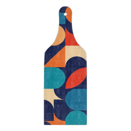 Abstract veelkleurig geometrisch vormenpatroon snijplank (Voorkant)
