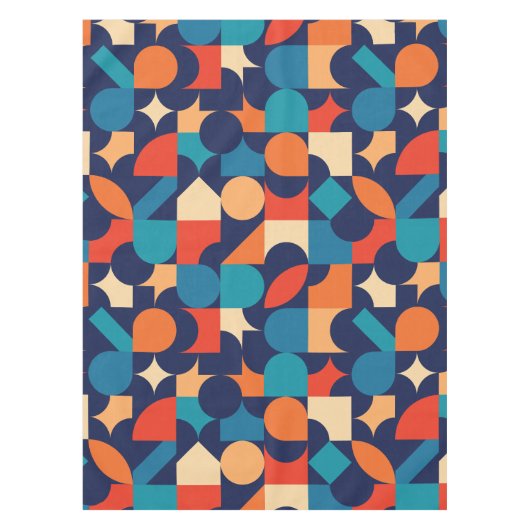 Abstract veelkleurig geometrisch vormenpatroon tafelkleed (Voorkant)