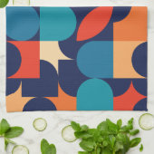 Abstract veelkleurig geometrisch vormenpatroon theedoek (Gevouwen)