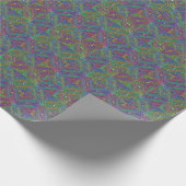 abstract veelkleurig neon tegel ontwerp cadeaupapier (Hoek)