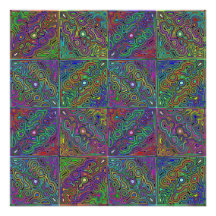 abstract veelkleurig neon tegel ontwerp