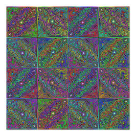 abstract veelkleurig neon tegel ontwerp perfect poster