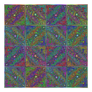 abstract veelkleurig neon tegel ontwerp perfect poster