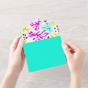 Abstract veelkleurig neonpatroon all in one uitnodiging