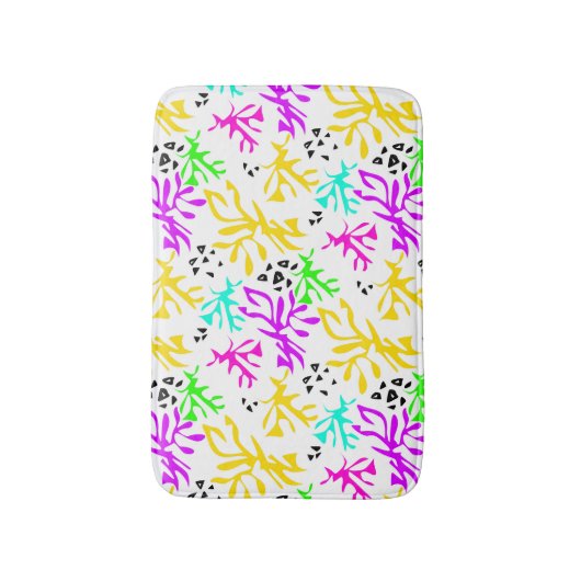 Abstract veelkleurig neonpatroon badmat (Voorkant Verticaal)