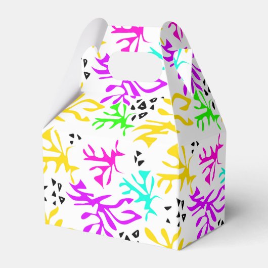 Abstract veelkleurig neonpatroon bedankdoosjes (Voorkant Zijde)