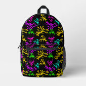 Abstract veelkleurig neonpatroon bedrukte rugzak (Voorkant)